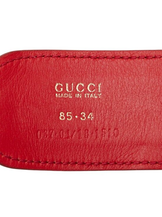 Gucci Interlocking 01 13 Red Suede Leather 1- Belt main image 4